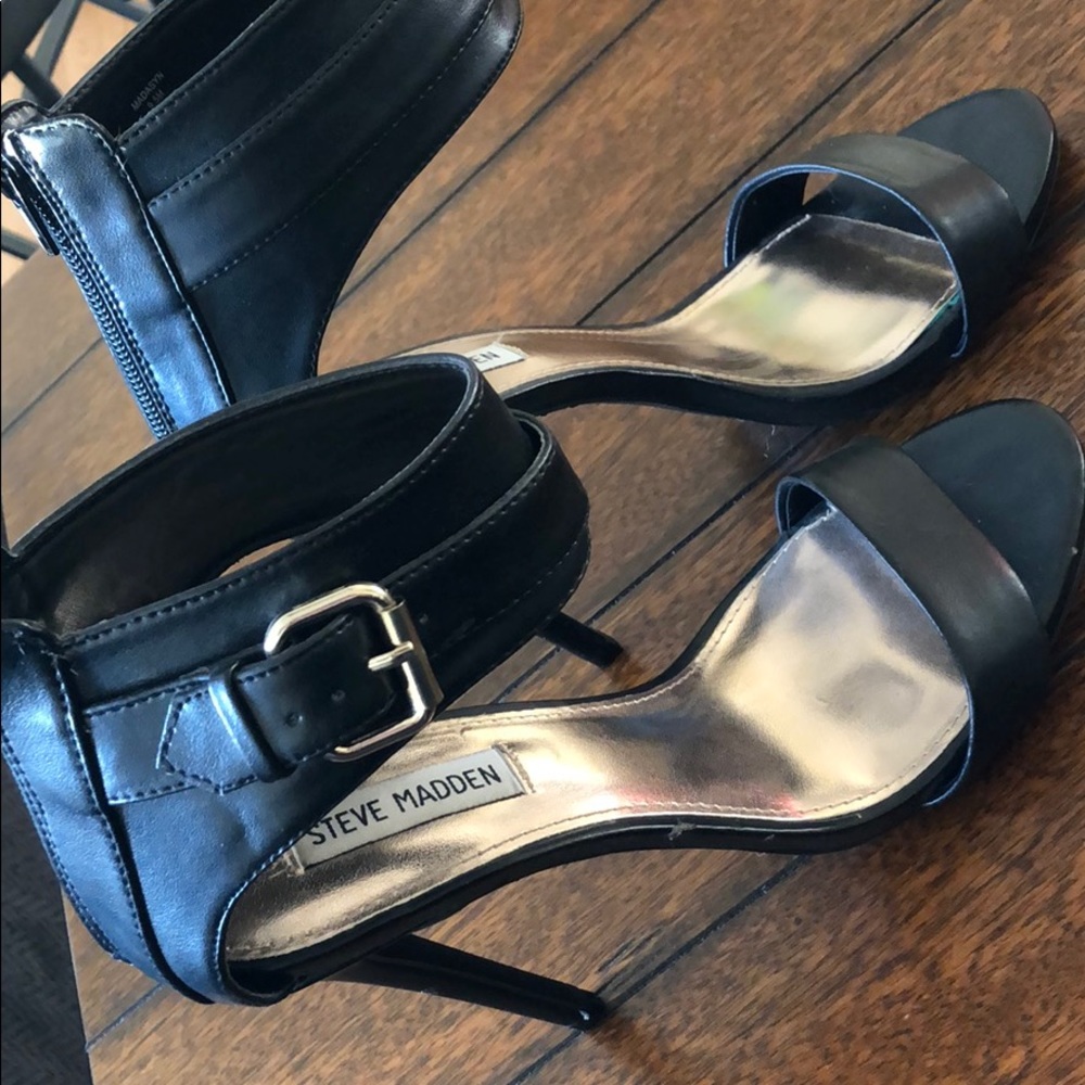 Black Steve Madden strap heels